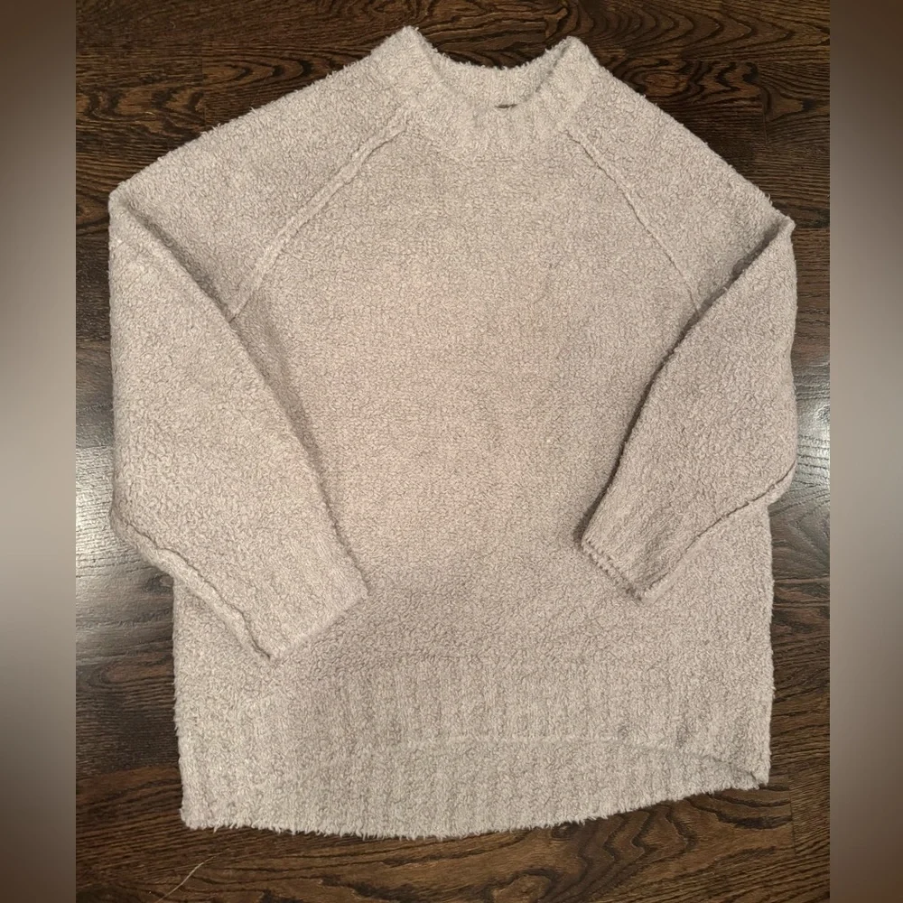 Free People Teddy Sweater Tunic in silver cloud size medium